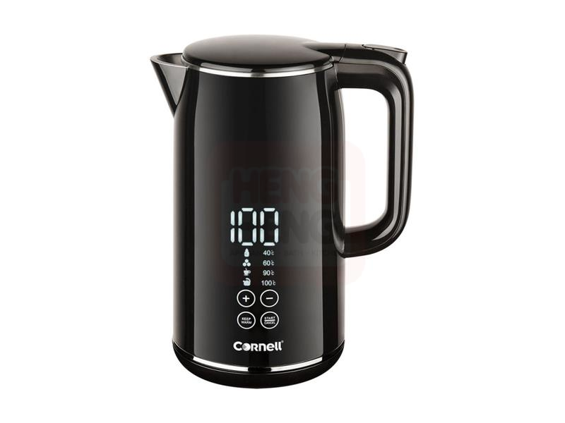 Cornell 1.7L Smart Digital Display Kettle, Cool Touch Body, Stainless Steel Interior