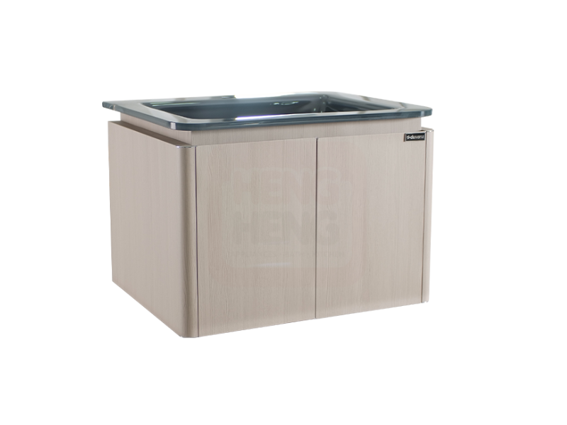 DUVENA GLASS BASIN CABINET （WOOD COLOR)  (W/O OVERFLOW) ,DC-614